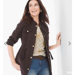 All linen DENIM BLUE, utility jacket